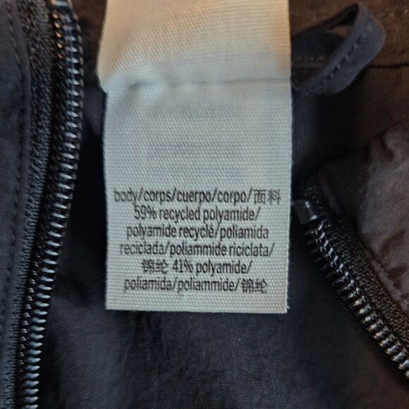 Pink Victoria's Secret Black Windbreaker Zip Up Jacket w Hood sz L/XL - Picture 5 of 6